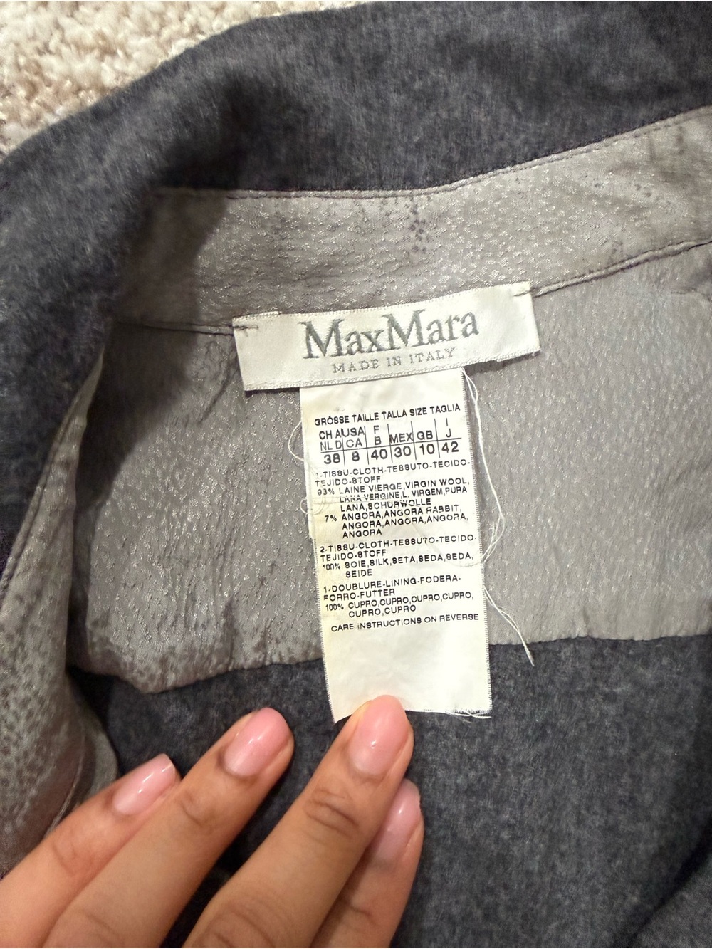 MaxMara Dark Gray Wrap Shirt Dress - Picture 3 of 3